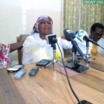Leah Sharibu's mother, Rebecca speaking to pressmen