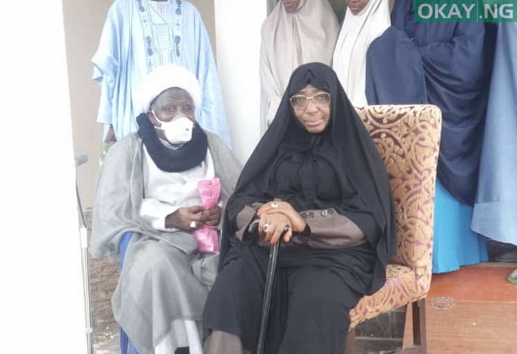 Ibraheem El-Zakyzaky and his wife, Zeenat at the Abuja aiport