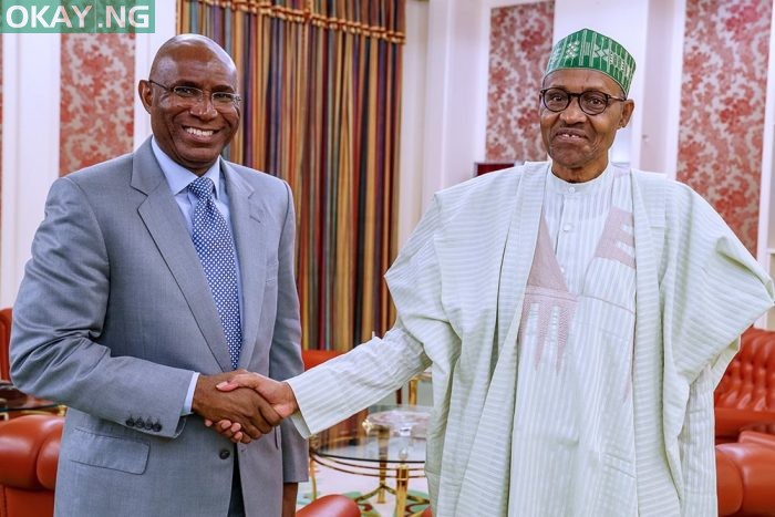 President Muhammadu Buhari and Deputy Senate President, Ovie Omo-Agege