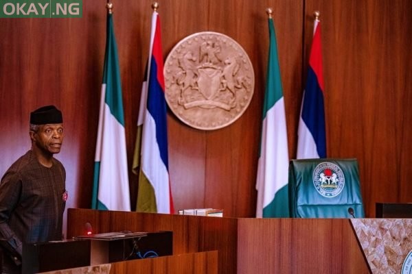 Osinbajo at the FEC meeting on Wednesday, October 23rd, 2019.