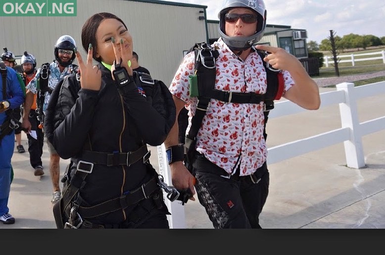 Nina Ivy goes skydiving