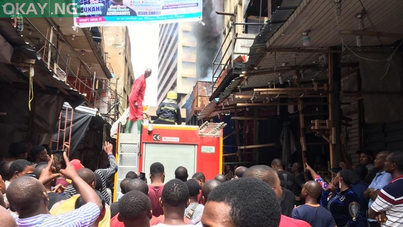 Balogun market fire scene