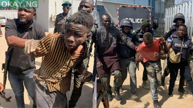 Some of the arrested robbers