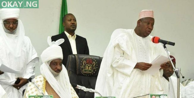 Governor Abdullahi Ganduje and Emir of Kano, Muhammadu Sanusi II