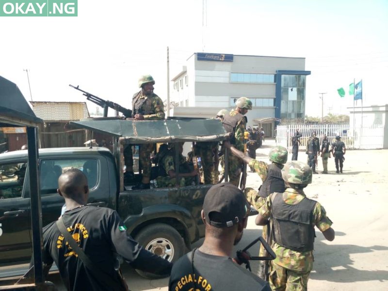 Scene of the failed robbery at Mpape, Abuja