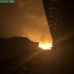 Fire at Amu timber market in Mushin