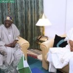 Tinubu meets Buhari inside Aso Villa