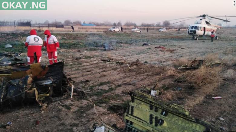 Scene of the Plane crash in Iran