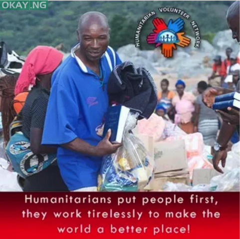 An HVN volunteer delivering gifts to provide comfort to those in need.