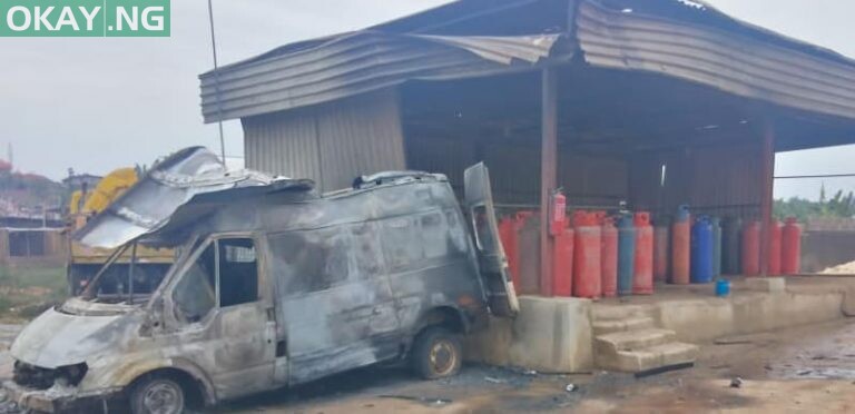 Scene of the gas explosion