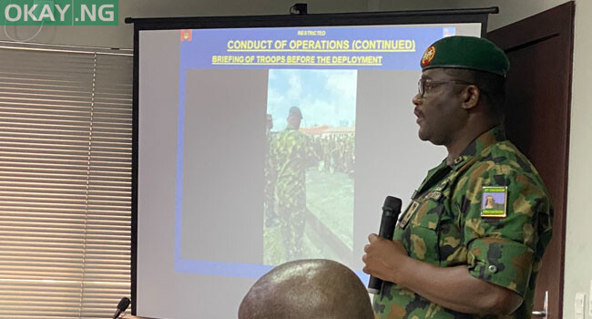 Brig. Gen. Ahmed Taiwo speaking before the Lagos judicial panel