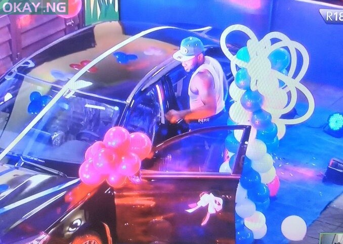 Pere with his car prize