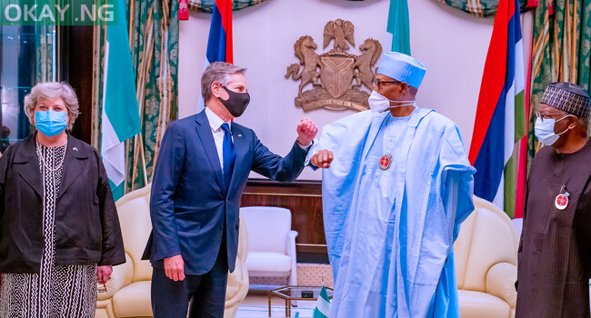 President Buhari welcomes US Secretary of State, Antony Blinken during the latter’s three-nation African tour.