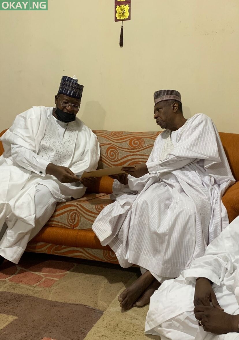 Prof Umar Danbatta, EVC NCC, expressing his condolences to Arc Ali Muktar one of the sons of late Sarkin Bai.