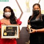 Mfonobong Etuk and Chinwe Obi both from Nestlé Nigeria PLC with the Awards.