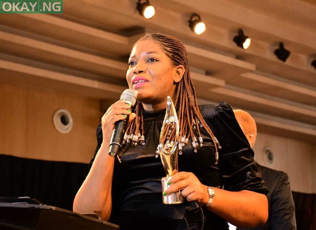 Chinwe Obi from Nestlé Nigeria PLC speaking during the Awards ceremony.