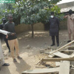 The arrested suspects in the school premises