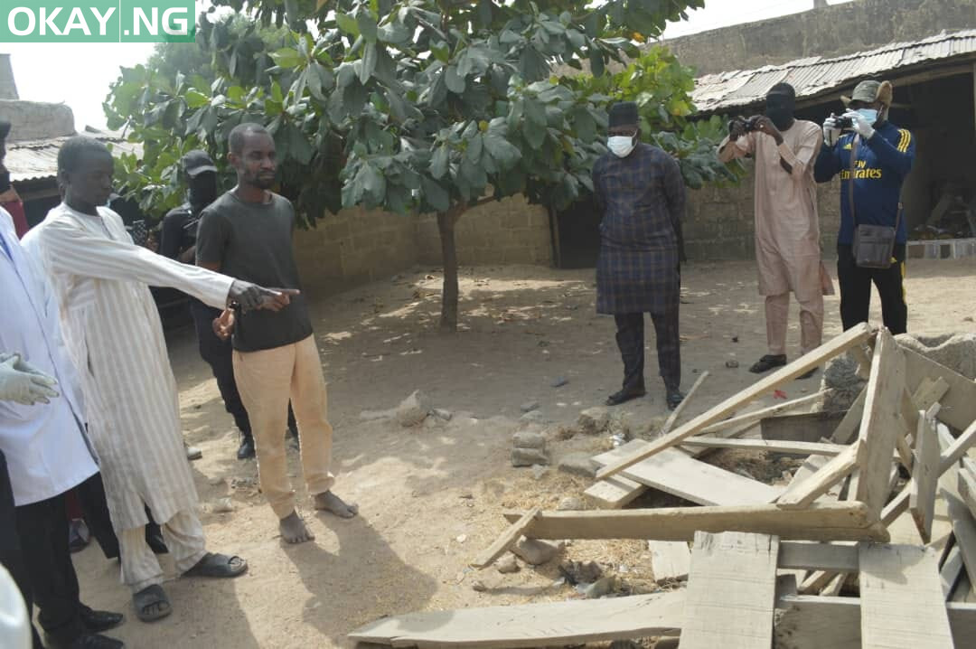 The arrested suspects in the school premises
