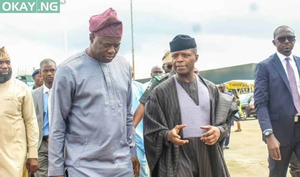 Governor Seyi Makinde and Vice president Yemi Osinbajo