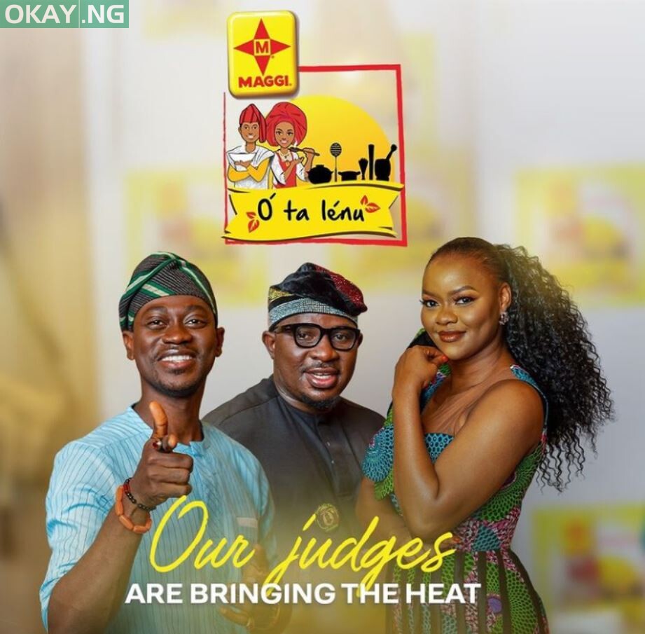 L-R: Nollywood star, Lateef Adedimeji, Tobi Fletcher a.k.a. Ofada boy, and actress, model and television host Kehinde Bankole - MAGGI - O Ta Lenu!’