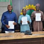 L-R: Alh. Yusuf Lawal Othman, (National President, NARTO), Comrade Williams Akporeha (National President, NUPENG) Abiodun Adeniji (ED F&A, NMDPRA), Mallam Mele Kyari, Chief Executive Officer/ Group Managing Director, NNPC Limited and Otunba S.A Oladiti (Chairman, PTD)