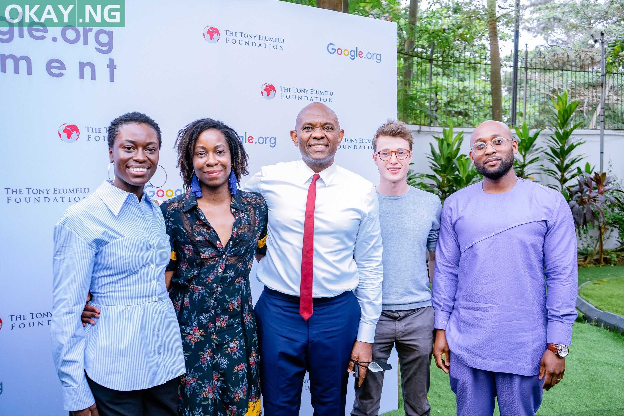 Tony Elumelu, Founder Tony Elumelu Foundation with Google.org Fellows at the announcement of the Tony Elumelu Foundation and Google.Org Inaugural Fellowship Program