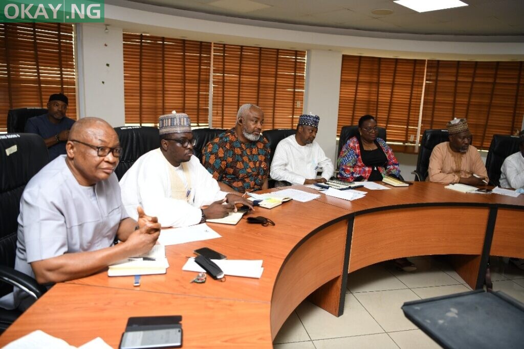 L-R: Sunday Atu, Deputy Director(DD), Policy Competition & Economic Analysis, Nigerian Communications Commission; Dr. Suleiman Garba, Assistant Director, Technical Standards & Network Integrity, NCC, Chukwuemeka Obi, AD, Legal and Regulatory Services, NCC; Engr.U.M Aliyu, AD, Spectrum Administration, NCC ; Emilia Nwokoro, Head Licensing Trend Review, NCC; Engr. Babagana Digima; Team Lead, Nigeria Office for Developing Indigenous Telecoms Sector(NODITS), NCC; Engr. Abubakar Maina, DD, office of the ECTS, during a courtesy visit by Google delegation to Commission in Abuja.