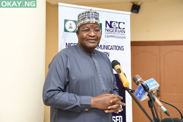 Prof. Umar Garba Danbatta, Executive Vice Chairman/CEO, NCC making his presentation at the event.