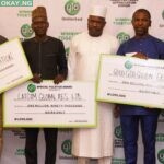 (L-R): Brand Specialist, Globacom, Monisola Olofintuyi, Managing Director, Anselem Communication, Mr. Anselem Agwu, Managing Director, Latcom Global Resources Limited, Mr. Shehu Shola Lateef, Regional Manager, Globacom, Kaduna, Mr. Fatai Kilani, Managing Director, Good God Global Services, Mr. Michael Chukwu and CEO, Lekzritz Telcomms, Mr. Alex Uche Okoh during Globacom’s 2022 Dealer Appreciation Gala held in Lagos on Friday.