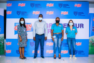 (L – R): Obianuju Okafor, Project & Finance Manager of the Enterprise Development Center (EDC), Pan Atlantic University Shakiru Lawal, Country HR Manager, Nestlé Nigeria PLC Ifeanyi Orabuche, Category and Marketing Manager Dairy, Nestlé Nigeria PLC Salome Azevedo, Business Executive Officer, Nestlé Central and West Africa