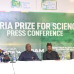 (L-R) Ms. Funke Opeke, 2022 The Nigeria Prize for Science (NPS) Judge; Prof. Christian Agbo, Chairman, Panel of Judges; Prof. Barth Nnaji, Chairman, Advisory Board, NPS; Mr. Andy Odeh, NLNG’s GM, External Relations & Sustainable Development; Prof. Mohammed Magaji, NPS Judge; and Mrs. Anne-Marie Palmer-Ikuku, Ag. Mgr Corporate Communications & Public Affairs during the announcement of winners for the 2022 edition of the prize…on 14th Sep 2022 in Lagos.