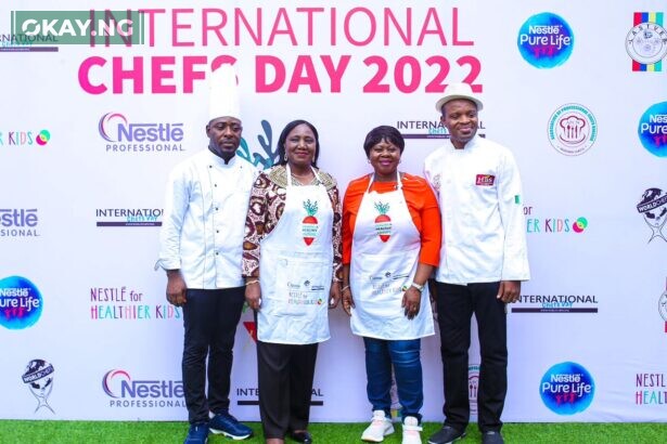 L-R: Chef Nick Maaji, Vice President South West, Association of Professional Chefs Nigeria Moronke Azeez, Executive Secretary, Lagos State Technical and Vocational Education Board (LASTVEB) Funmi Osineye, Business Manager, Nestlé Professional, Nestlé Nigeria PLC Chef Eric Mekwuye, Director of Training and Corporate Matters, Association of Professional Chefs Nigeria