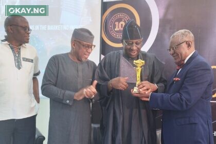 L-R: Managing Director/Chief Operating Officer, ThisDay Newspapers, Eniola Bello; President, African Public Relations Association, Yomi Badejo-Okusanya; Executive Commissioner, Stakeholder Management, Nigerian Communications Commission (NCC), Adeleke Adewolu and Chairman, STB-McCann, Steve Omojafor, during the annual conference of the Brand Journalists Association of Nigeria (BJAN) where the NCC received "The Regulator of the Decade Award" in Lagos at the weekend.