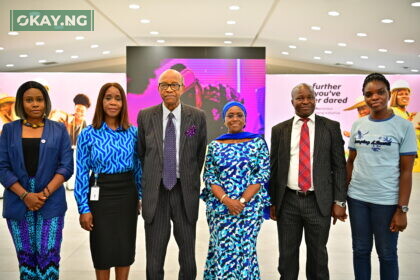 L-R: Olamide Ayeni-Babajide, Y’ellopreneur participant; Odunayo Sanya, Executive Secretary, MTN Foundation; Dennis Okoro, Director, MTN Foundation; Dr Mosun Belo-Olusoga, Director, MTN Foundation; Obaro Osah, Divisional Head, SME South, BOI and Kayafat Ogunmade, Y’ellopreneur participant, at the media parley for the MTN Foundation Y’ellopreneur initiative, held at the MTN Nigeria Headquarters on November 8, 2022.