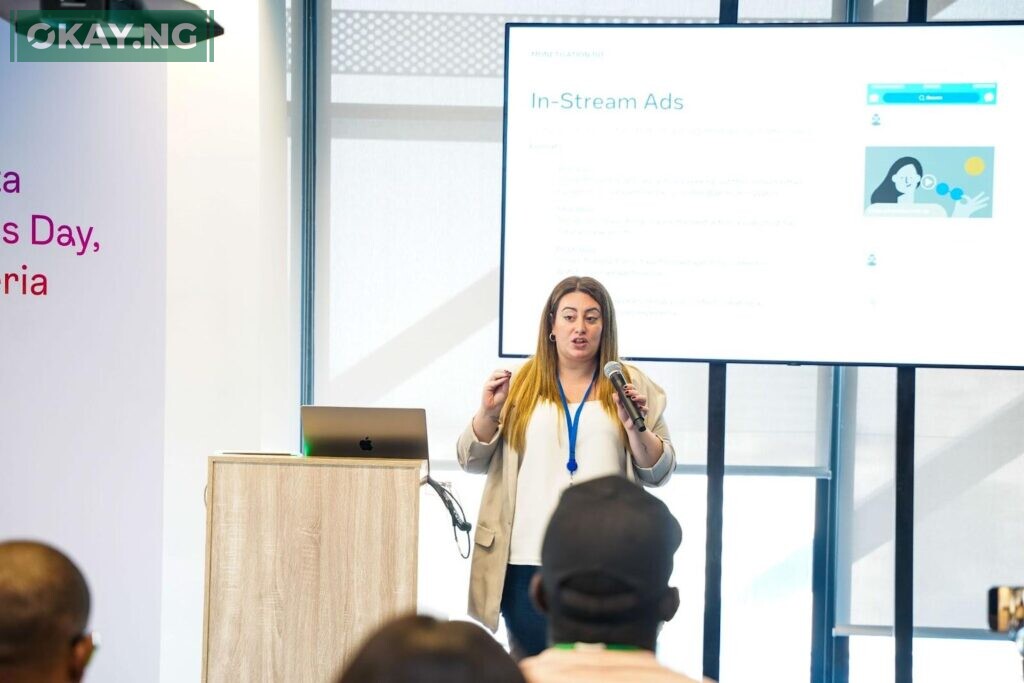 Natalie Choufani, Partner Solutions Manager, Creator Partnership, MENAT addressing creators at the Meta Creators Day Nigeria event.