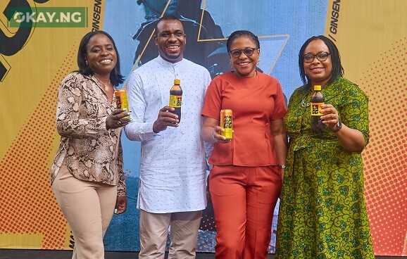 Corporate Affairs Director, Nigerian Breweries Plc.,Sade Morgan; Company Secretary/Legal Director, Nigerian Breweries Plc., Uaboi Agbebaku; Portfolio Manager, Non-Alcoholic Brands, Nigerian Breweries Plc, Elohor Olumide-Awe; and HR Director, Nigerian Breweries Plc., Grace Omo-Lamai at the press briefing for the unveil of Zagg Energy Malt drink in Lagos.