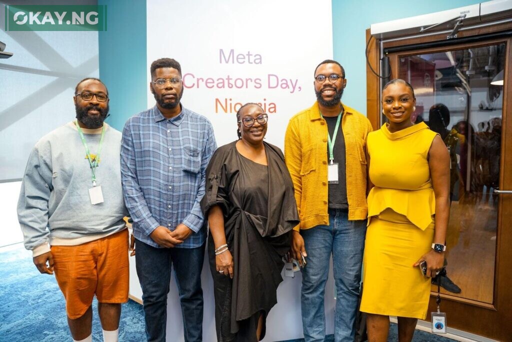 L- R: Oladapo Adewunmi, Creative Director,  Apollo Endeavor; Rofhiwa Maneta, Strategic Partner Manager, Creators Sub-Saharan Africa, Meta; Adaora Ikenze, Head of Public Policy, Anglophone West Africa, Meta; Ebuka Okonkwo, Content Creator; and Oluwasola Obagbemi, Corporate Communications Manager, Anglophone West Africa, Meta, during the Meta Creators Day event in Lagos on Thursday, 10 2022.