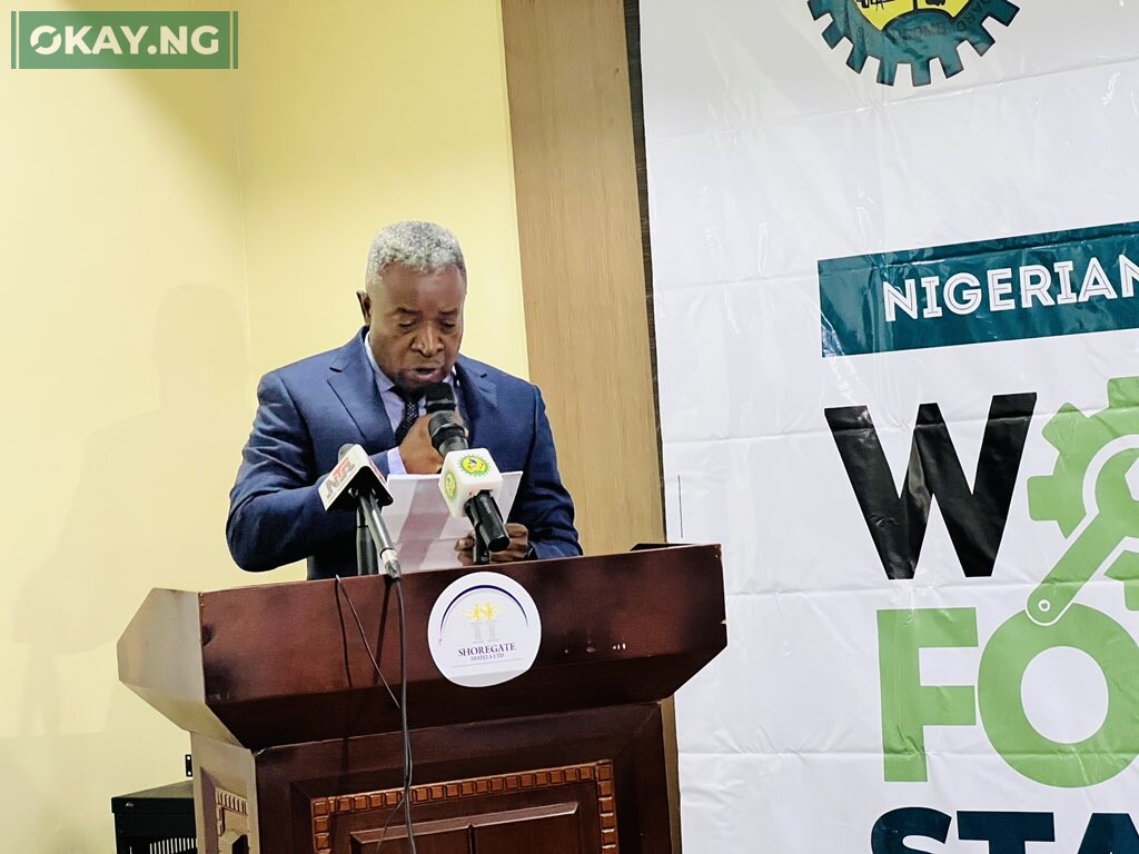 Dr Ginah O. Ginah FNSE, General Manager, Corporate Communications/Zonal Coordination (CCZC) delivering the Welcome Address at the NCDMB powered Nigerian Content Capacity Building Workshop for Media Stakeholders in Lagos.