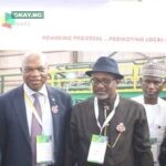 L-R: Chief Upstream Investment Officer, Nigerian Upstream Investment Management Services, Bala Wunti; Country Chair, Shell Companies in Nigeria and Managing Director, The Shell Petroleum Development Company of Nigeria Limited, Osagie Okunbor; Executive Secretary, Nigerian Content Development and Monitoring Board, Simbi Wabote; Executive Vice President, Gas and Power of Nigerian National Petroleum Company Limited, Abdulkadre Ahmed; and Managing Director, Shell Nigeria Exploration and Production Company Limited, Elohor Aiboni, at the Shell stand during the opening session of the 11th Practical Nigerian Content Forum held in Uyo.