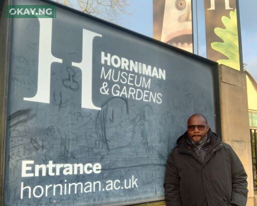 The author at the entrance to Horniman museum smaller