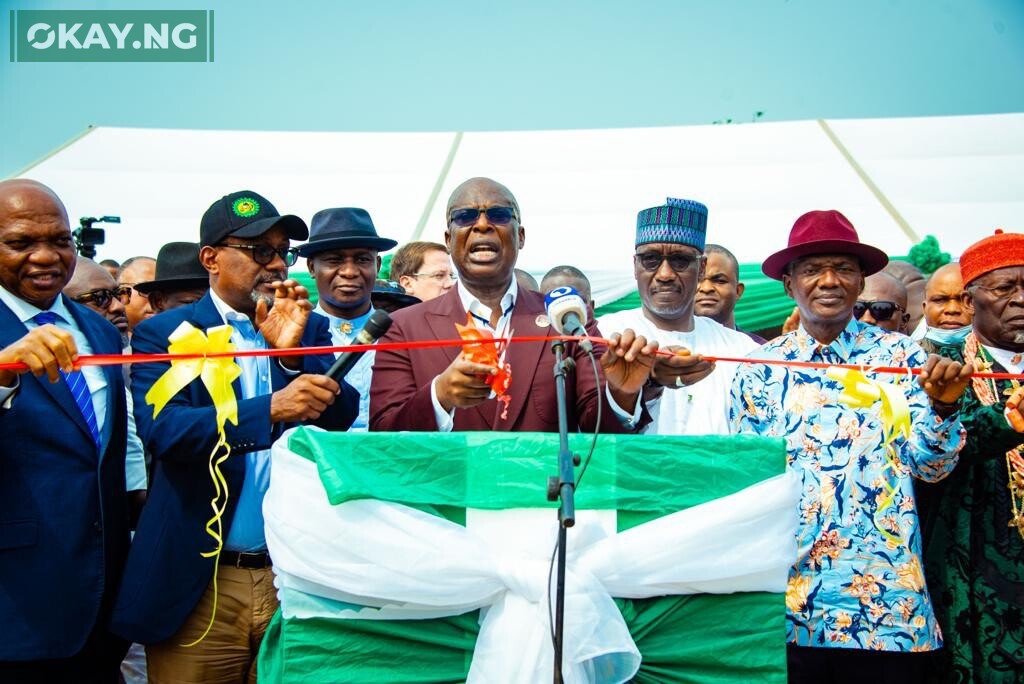 L-R: Country Chair, Shell Companies in Nigeria, Mr. Osagie Osunbor; Executive Secretary Nigerian Content Development and Monitoring Board (NCDMB), Engr. Simbi Kesiye Wabote; Managing Director, Niger Delta Development Commission, (NDDC), Mr. Samuel Ogbuku; Minister of State for Petroleum Resources, Chief Timipre Sylva; Group Chief Executive Officer, Nigerian National Petroleum Company, Mr. Mele Kolo Kyari; Deputy Governor, Bayelsa State, Senator Lawrence Ewhrudjakpo and Amayanabo of Nembe and Chairman, Board of Directors of Nigeria LNG Limited, Dr. Edmund Daukoru at the groundbreaking of Oloibiri Museum and Research Centre (OMRC) in Tuesday, at Otuabagi, Bayelsa State.