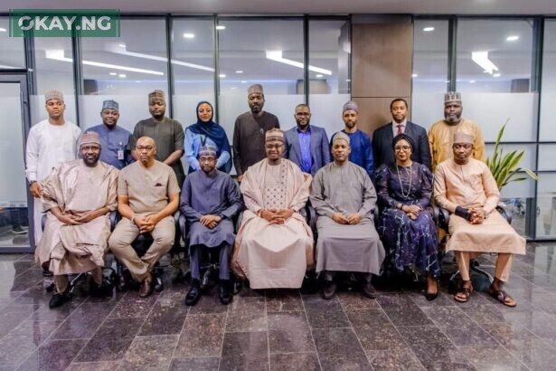 The Honourable Minister of Communications and Digital Economy, Prof. Isa Ali Ibrahim (Pantami) in a group photograph with some of the members of the Nigeria Startup Act Implementation Committee shortly after the inauguration ceremony