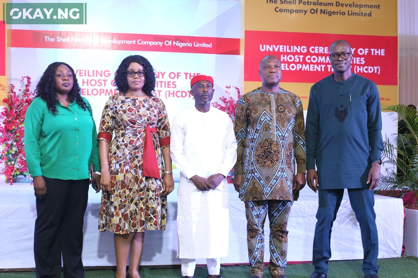 L–R: Senior Adviser Stakeholder Relations, NNPC Upstream Investment Management Services (NUIMS), Joy Eguahon; Manager, Host Communities Development, Nigerian Upstream Petroleum Regulatory Commission ( NUPRC), Omolade Awah; Chairman, Kolo-Creek Host Community Trust, Joseph Otobo; Commissioner, Mineral Resources, Bayelsa State, Ibieri Jones, and SPDC Director and Head Corporate Relations, Shell Companies in Nigeria, Igo Weli, at the inauguration of Host Community Development Trusts in Yenagoa ...on Tuesday.