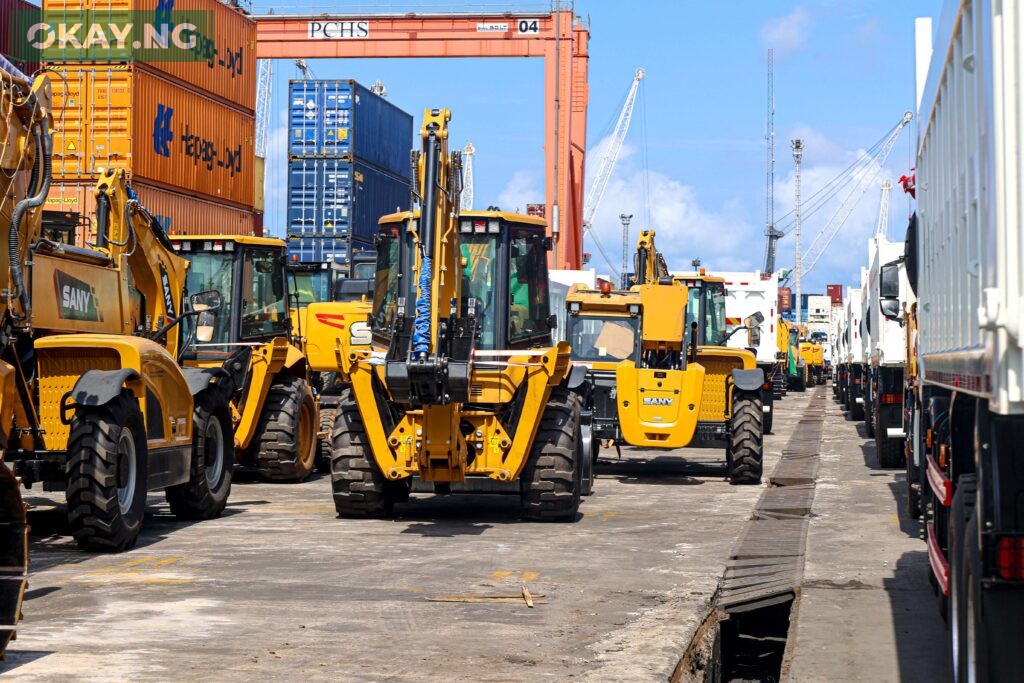 Another cross-section of the $200m Kano-Maradi Rail Project Equipment being handled by Ports & Cargo Handling Services Limited, a subsidiary of SIFAX Group