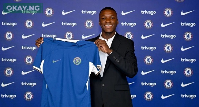 Moises Caicedo unveiled as a new Chelsea player after signing from Brighton.