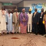 L-R: Alhaji Auwal Ahmed, CEO, Digital Health and Innovation Solutions; Alhaji Ibrahim Bapete, Executive Director, Integrated Facility Management Ltd; Hon Tunde Doherty, Chairman, APC UK Chapter; Hajia Khuraira Musa, President K-Pro Consulting; Mr Babatunde MacAlabi, CEO, T-BYK Limited; Dr Adesola Adeduntan, CEO, FirstBank Group; Mr Tosin Adewuyi, Executive Director, Corporate Banking, FirstBank; Dr Remi Duyile, President, Image Consulting Group at the Africa International Trade Exhibition, New York on the sidelines of the 78th Session of UN General Assembly (UNGA 78), last week.