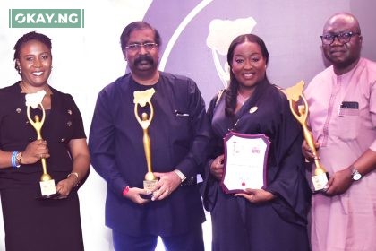 L-R: Adeola Oyetan, Head, Talent Management, Dangote Cement Plc; Devakumar Edwin, Group Executive Director, Strategy, Capital Projects & Portfolio Development, Dangote Industries Limited; Nglan Niat, Group Chief Human Resources Officer, Dangote Industries Limited and Olusegun Bashorun, General Manager, HAM/Admin, Dangote Fertiliser Limited, , at the NECA Annual Employers Excellence Award 2022, where Dangote won three awards of 'Resilience and Sustainable Growth Award; "Best Company in the Chemical and Non-Metallic Products Sector Award" and Lifetime Achievement Award for Aliko Dangote, which held in Lagos yesterday.