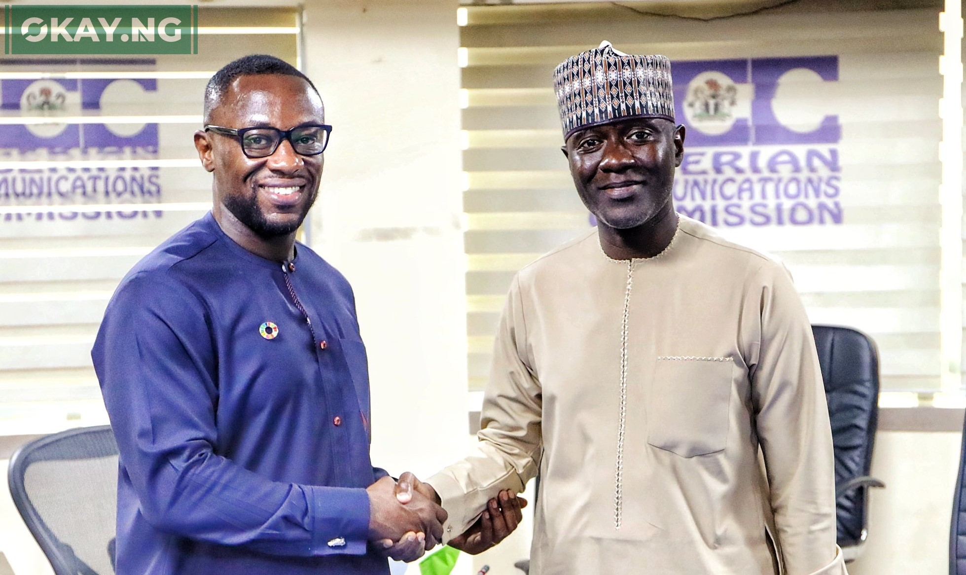 L-R: Vice President, Africa, Middle-East and Turkey, Meta (formerly Facebook), Kojo Boakye and Executive Vice Chairman/Chief Executive Officer, Nigerian Communications Commission (NCC), Dr. Aminu Maida, during a visit by Meta’s delegation to the Commission in Abuja recently.