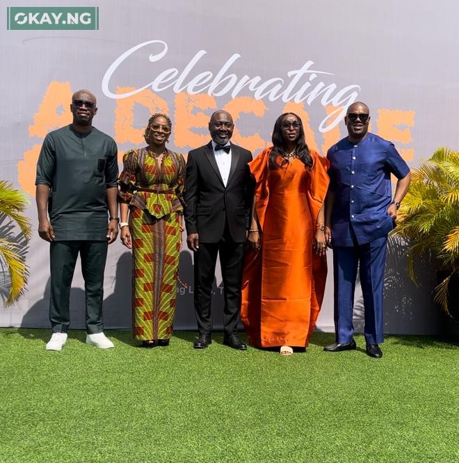 From left: Vincent Ozoude, MD/CEO Transafam Power Ltd; Dupe Olusola, MD/CEO Transcorp Hotels Plc; Peter Ikenga, MD/CEO Transcorp Power Ltd; Dr Owen Omogiafo, OON, President Transcorp Group; Chris Ezeafulukwe, MD/CEO Abuja Electricity Distribution Company at Transcorp Power’s 10 Years’ Anniversary