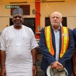 L-R: Capt. Ibraheem Olugbade, Executive Director, Administration, Ports & Cargo Handling Services Limited; Pius Ukeyima Akutah (MON), newly-appointed Executive Secretary/CEO, Nigerian Shippers Council; John Jenkins, Managing Director, Ports & Cargo Handling Services Limited and Tobi Afolabi, Executive Director, Operations, Ports & Cargo Handling Services Limited during the maiden courtesy visit of the Shippers Council boss to Ports & Cargo Handling Services Limited, operator of Terminal C, Tin Can Island Port, Apapa and subsidiary of SIFAX Group today.